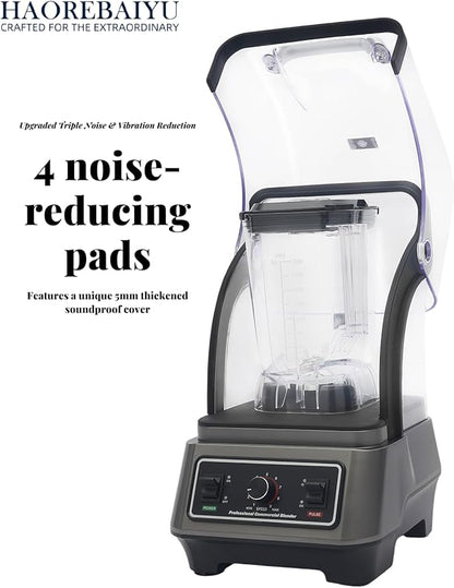1600W Commercial Blender, 2L Large Capacity Multifunctional Blender with 9-Speed & Pulse, High-Speed Motor for Smoothies, Ice Crushing, Juice, Soup - Professional Heavy Duty & Quiet Design(110V)