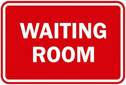 Signs ByLITA Classic Framed Waiting Room (Red) - Large 2 Pack