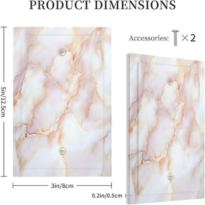 Light Switch Cover Plate Pink Jade Marble Granite 1 Gang No Device Blank Electrical Wall Plates Faceplate Decorative Switch Plate For Bathroom Kitchen Decor
