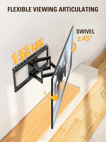 Mounting Dream Sliding TV Wall Mount for 42-86" TVs, Full Motion Articulating Dual Arms, Easy TV Centering, Max VESA 600x400mm, 132 lbs, MD2198