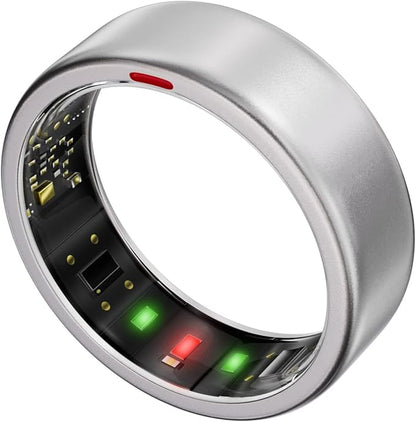 Ring OnePlus - Ultra-Thin Titanium Smart Ring - 7 Days Battery Life - Fitness/SPO₂/Stress/HR/Sleep Skin Temperature Tracker - No App Fee - iOS&Android Compatible (Silver,Size 12)