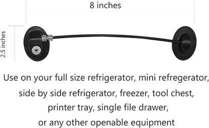 Refrigerator Door Lock, File Drawer Lock, Freezer Door Lock and Child Safety Cabinet Lock by REZIPO Black (5)