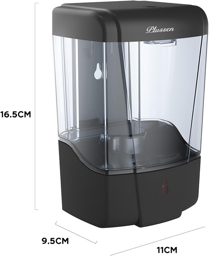 Soap Dispenser Wall Mount, Automatic Hand Sanitizer Dispenser 600ml Gel n Liquid Touchless Commercial Wall Soap Dispenser for Bathroom,Black-600ml