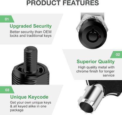 2 Pack Cabinet Lock with Keys, 7/8" RV Storage Locks Keyed Alike, RV Locks for Storage Door, Camper Cabinet Door Toolbox Lock Mailbox RV Cam Locks with Manual (Black -2 Pack, 7/8 Inch)…