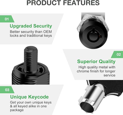 5 Pack Cabinet Lock with Keys, 1" RV Storage Locks Keyed Alike, RV Locks for Storage Door, Camper Toolbox RV Cam Locks with Manual(Black, 5Pack, 1 Inch)