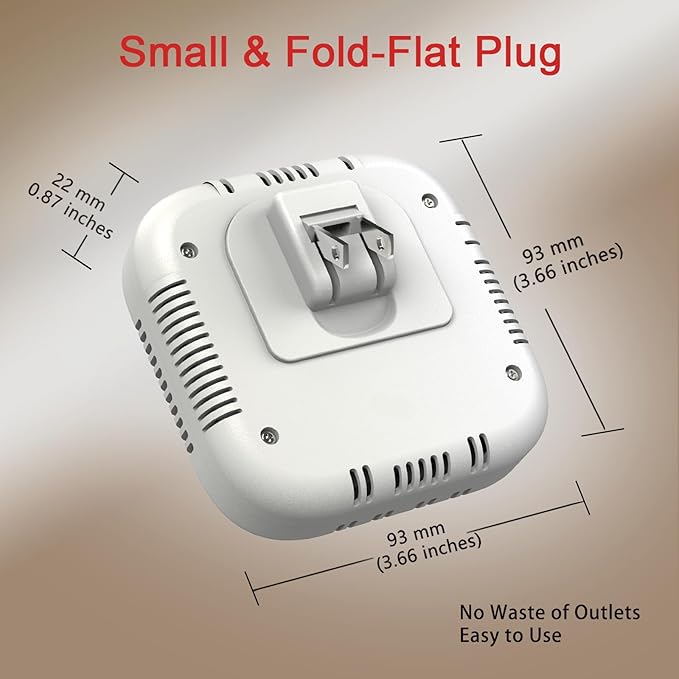 Carbon Monoxide ＆ Natural Gas Detector Plug-in, 4-in-1 Natural Gas, CO, Propane, Temp, Humidity & Explosive Gas Alarm with Foldable Plug for Home, Apartment, Hotel
