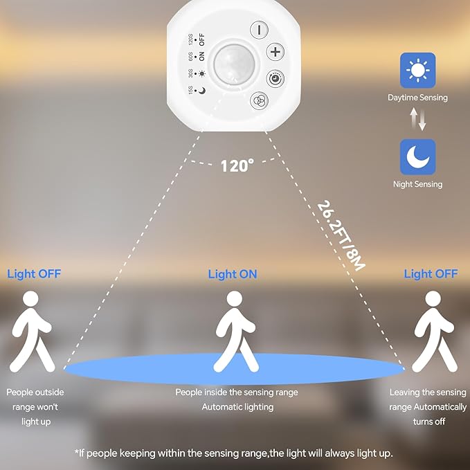 Motion Sensor LED Strip Light Kit, 16.4Ft Running Water Flowing LED Strip Lights Cut&Dimmable, 3000K 24V Motion Activated Flexible Horse Race Tape Light for Room Stair Corridor