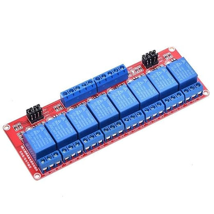 Relay Module with Optocoupler High/Low Level Trigger for Arduino (5, 5V Relay 8 Channel)