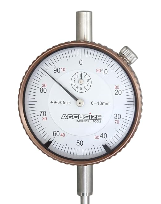 Accusize Industrial Tools 0-10 mm by 0.01 mm Metric Dial Indicators, P900-S001
