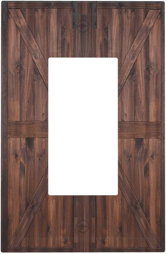 Decorative Outlet Covers Vintage Brown Farmhouse Barn Door 1 Gang Rocker Light Switch Cover Plate Single Wall Plates for Electrical Outlets Switch Plate Covers Faceplate for Bedroom Home Decor