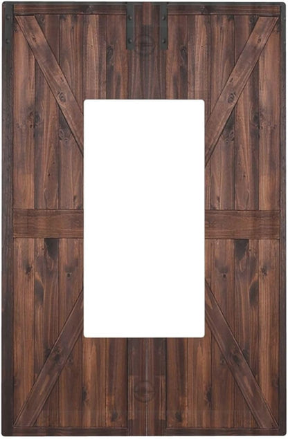 Decorative Outlet Covers Vintage Brown Farmhouse Barn Door 1 Gang Rocker Light Switch Cover Plate Single Wall Plates for Electrical Outlets Switch Plate Covers Faceplate for Bedroom Home Decor