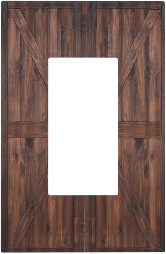 Decorative Outlet Covers Vintage Brown Farmhouse Barn Door 1 Gang Rocker Light Switch Cover Plate Single Wall Plates for Electrical Outlets Switch Plate Covers Faceplate for Bedroom Home Decor