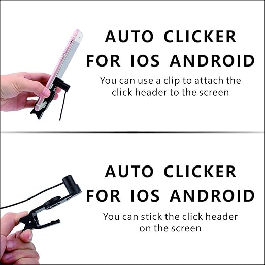 Auto Clicker for iPhone iPad：Screen Device Automatic Tapper for Android IOS，Simulated Finger Continuous Clicking, Adjustable Speed Physical Clicker，Suitable for Games, Live Broadcasts Likes, Reward Tasks（1 Second Fastest 33 Times） (A2)