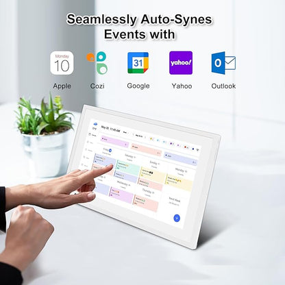 SSA 10.1" Smart Digital Calendar Family Hub | Touchscreen Display,Customizable Chore & Meal Planner, Grocery List, Schedule Planner Sync with Phone App, Ideal for Parents