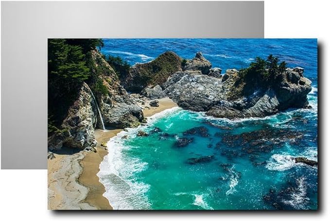 Custom Metal Photo Prints Personalized Picture Gifts with Natural Bamboo Base for Family, Friends and Lovers (Horizontal)
