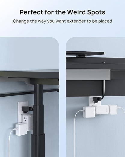 TROND Wall Outlet Extender 2 Pack - Multi Plug Splitter with Rotating Plug, 6 AC Power Adapter, Cruise Essentials, Small Outlet Extension for Travel Office Home Dorm Room