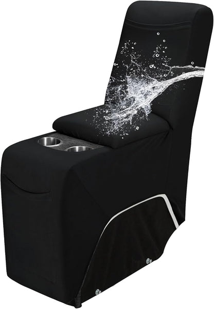 Easy-Going 100% Waterproof Recliner Console Cover, Stretch Middle Console Couch Covers for Reclining Sofas, Sectional L-Shape Furniture Protector for Kids & Pets, 1 Console Cover, Black
