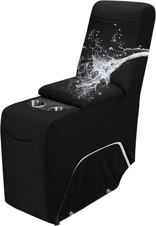 Easy-Going 100% Waterproof Recliner Console Cover, Stretch Middle Console Couch Covers for Reclining Sofas, Sectional L-Shape Furniture Protector for Kids & Pets, 1 Console Cover, Black