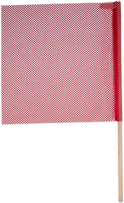 Mytee Products (4 Pack) 18"x18" Red Safety Flags for Truck Loads w/Dowel - DOT Compliant Jersey Mesh Warning Flags on Stick for Oversize Wide Load, Construction, Road Traffic, Pedestrian Signs