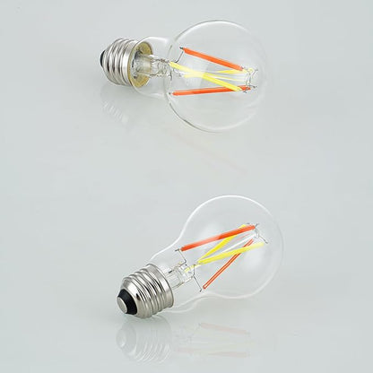 3 Color Temperature LED Bulb E26 Medium Base 60W Equivalent, Red and Green Color Changing Light Bulb 3CCT A19 LED 6W Clear Glass, Not Dimmable, 2 Pack