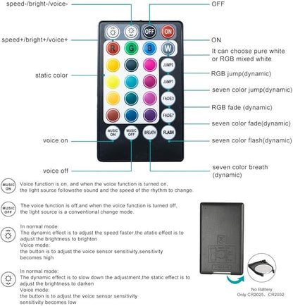 AZIMOM Bluetooth/RF Control 6W Car Use Sound Activated Fiber Optic Light Box Engine Music Sensor Mode RGBW Starlight Engine Driver for Car Indoor Star Lighting Decoration