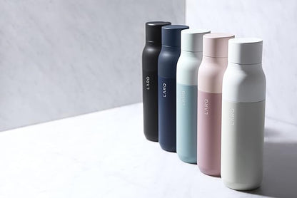 LARQ Bottle PureVis 25 oz - Self-Cleaning and Insulated Stainless Steel Water Bottle with UV Water Purifier and Award-winning Design | Reusable & Travel Friendly, Granite White