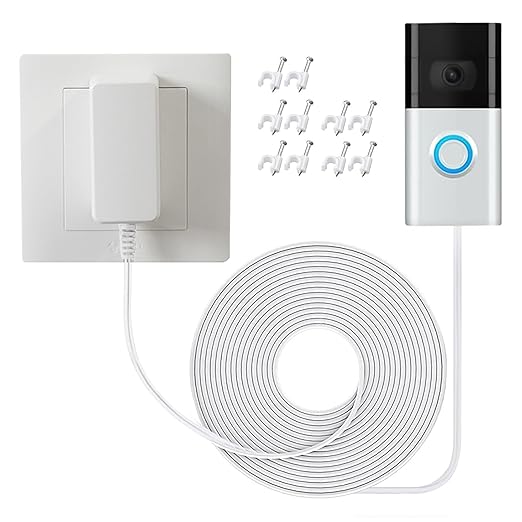 18V 500mA Doorbell Adapter 33 Feet Extra Long Cable ETL Certification Video Doorbell Power Adapter Compatible with Ring Video Doorbell, Video Doorbell 2, Video Doorbell Pro
