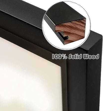 Golden State Art, Set of 3, 9x18 Black Wood Frame - Black Mat for Three 5x7 Pictures - Sawtooth Hangers- Swivel Tabs - Wall Mounting - Landscape/Portrait - Real Glass - Collage Frame