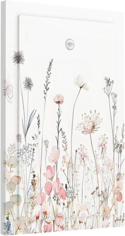 Floral Watercolor Wildflower Dandelion Plant Light Switch Cover Plate 1 Gang No Device Blank Electrical Wall Plates Faceplate Decorative Switch Plate for Farmhouse Bed Room Decor