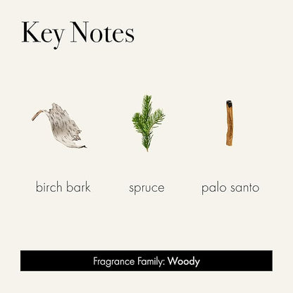 LAFCO New York Holiday Reed Diffuser, Woodland Spruce - 6 oz - Up to 3 Months Fragrance Life - Reusable Glass Vessel - Natural Wood Reeds - Made in The USA