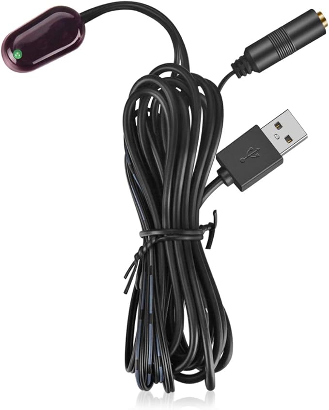 IR Repeater Hidden Infrared Remote Extender System 1 Receiver 4 Emitters Control Kit USB Adapter for Amplifier Cable Box Satellite TV Receiver CD Player DVD Player Blu-ray Player