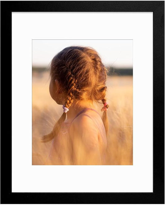 Golden State Art, 11x14 Picture Frame with Mat for 8x10 - High Definition Glass Wall Mounting Horizontal Vertical Display (Black, 1 Pack)