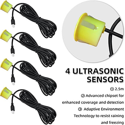 Parking Sensor Kit Backup Sensor Kit Reverse Sensor for Car 18 Color Options for Probes Adjustable Alarm Volume Professional Sensore de Reversa para Carro Safe Driving Assistant（Yellow）