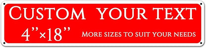 Custom Sign, Custom Indoor/Outdoor Decorative Sign，Aluminum Weatherproof Metal Sign Multiple Sizes, Double-sided,Customize for Swimming Pool,Playground, Business, Workplace, office, Home, Delivery Signs(4*18 Inch)