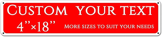 Custom Sign, Custom Indoor/Outdoor Decorative Sign，Aluminum Weatherproof Metal Sign Multiple Sizes, Double-sided,Customize for Swimming Pool,Playground, Business, Workplace, office, Home, Delivery Signs(4*18 Inch)