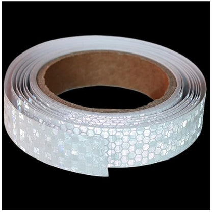 White Reflective Tape Outdoor Waterproof 1 inch, High Visibility Warning Industrial Marking Tape,Safety Stickers (15 feet)
