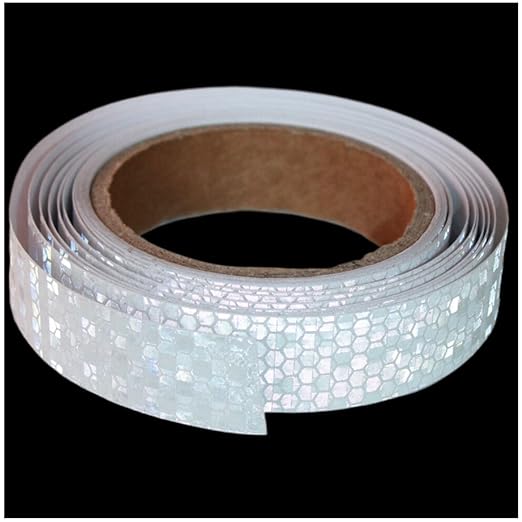White Reflective Tape Outdoor Waterproof 1 inch, High Visibility Warning Industrial Marking Tape,Safety Stickers (15 feet)