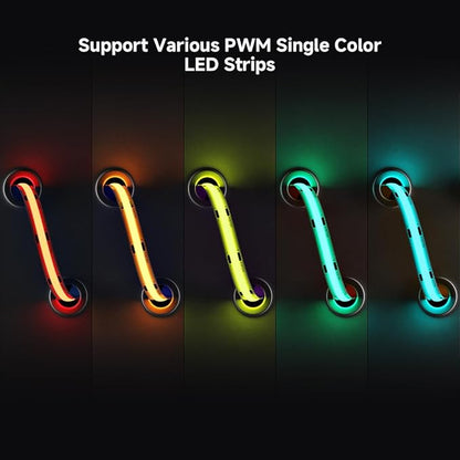 COB Single Color RF 2.4GHz Wireless Remote RC01RFB & C01RF Tuya Controller Kit, 4 Zones Group Control PWM Single Color (+V -V) 2pin LED Strip Light Controller DC5V DC12V DC24V Max 12A