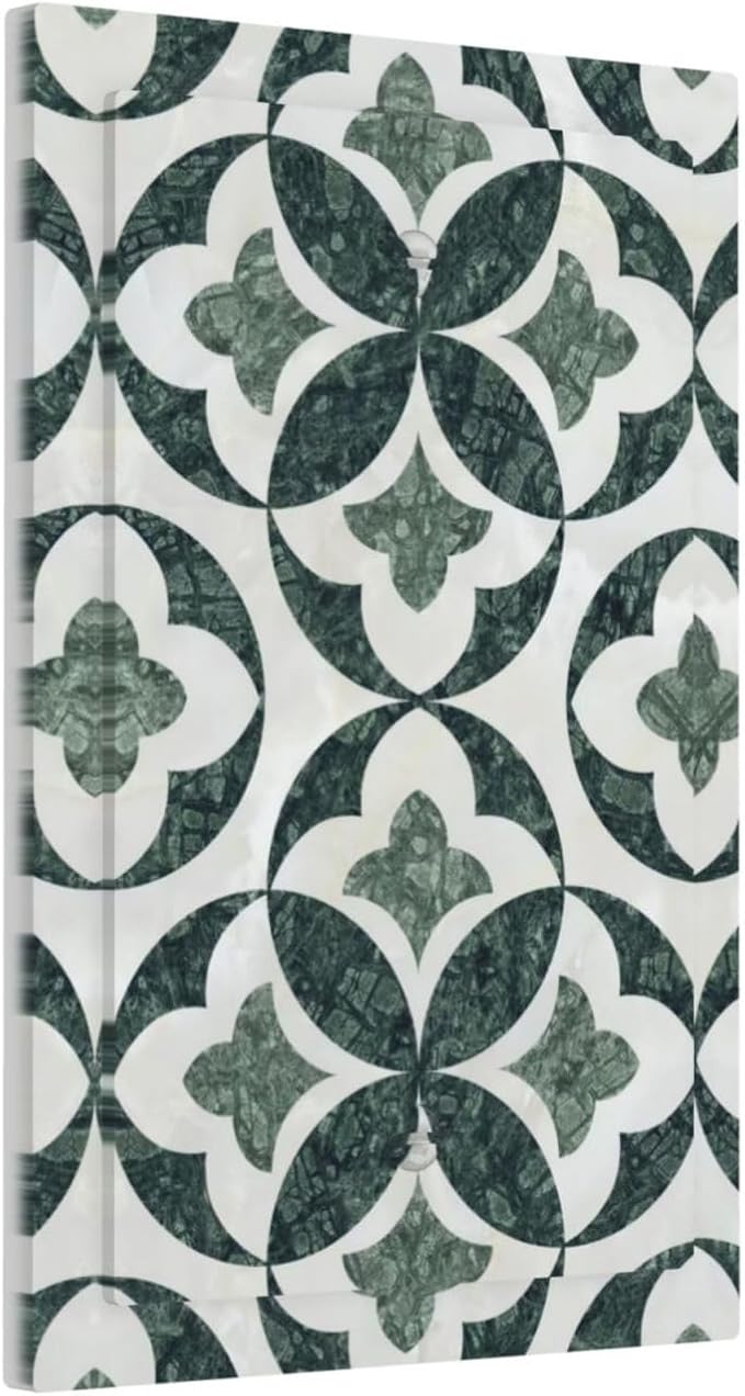 Green Luxury Modern Cubic Marble No Device Single Blank Decorative Light Switch Covers Electrical Faceplate Switch Plates for Bathroom Kitchen Home