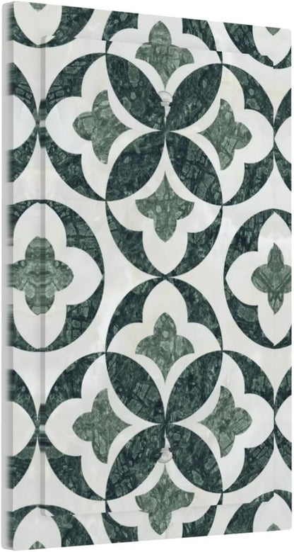 Green Luxury Modern Cubic Marble No Device Single Blank Decorative Light Switch Covers Electrical Faceplate Switch Plates for Bathroom Kitchen Home