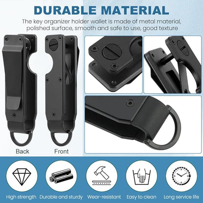 Key Organizer With Key-Handle,Compact Met-allic Key Holder,Met-allic Key-Organizer,Smart Keychain Secures 1-5 Keys