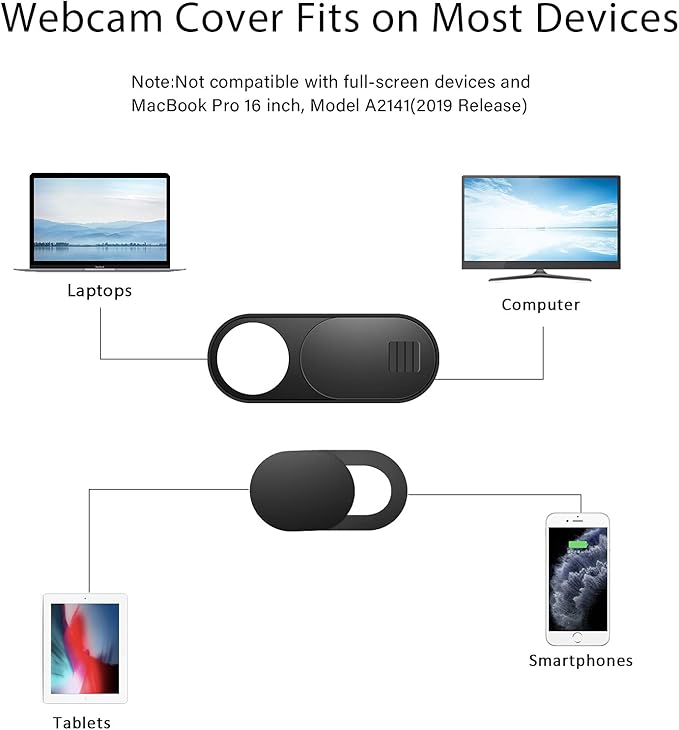 Webcam Cover, 11 Pack Laptop Camera Cover Slide, Phone Camera Cover, Ultra Thin Webcam Cover Slide Compatible with MacBook, Laptop, iMac, Desktop, PC, iPad, iPhone, Cell Phone