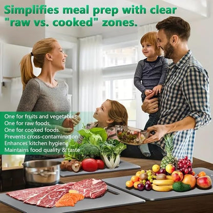 Titanium Cutting Board, New Upgrade Pure Titanium Cutting Boards for Kitchen, Double Sided Non Toxic Katuchef titanium Cutting Board, Hygiene Durable Dishwasher Safe Chopping Board (11.4IN*7.9IN)