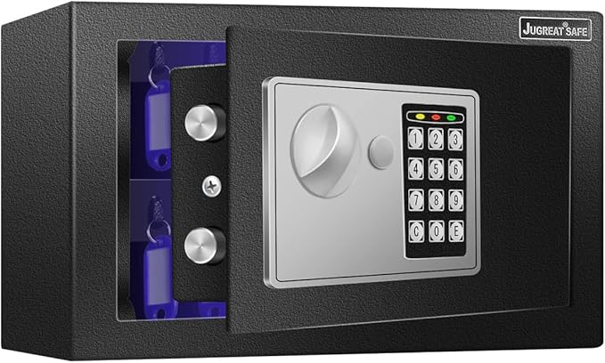JUGREAT 37 Keys Cabinet with Sensor Light,Electronic Key Safe,Pin Code Keyless Storage Box for Keys,Secure Wall Mount Safe with 37 Key Tags
