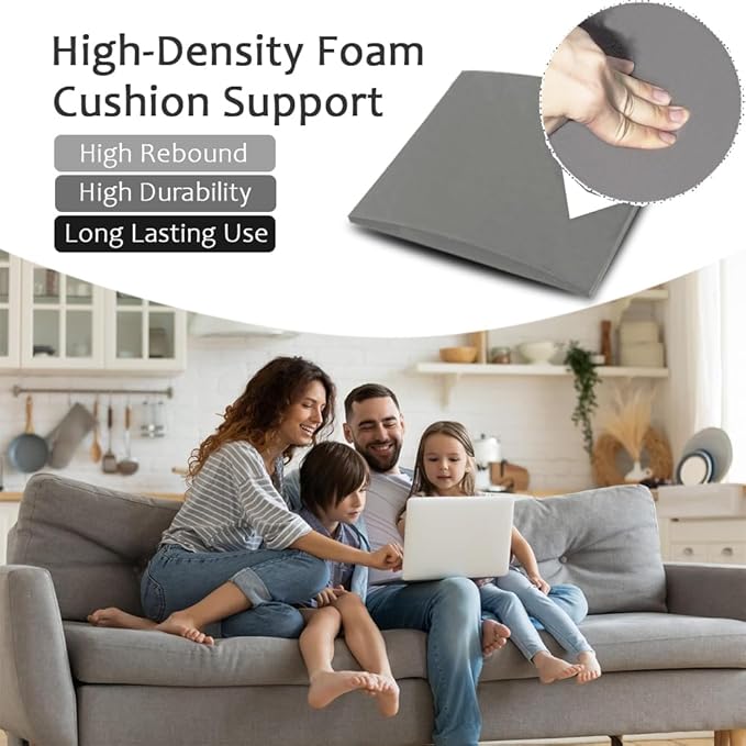 Couch Cushion Supports for Sagging Seat 22'' x 22'' High Density 40D Curved Foam Sofa Cushion Support Under The Saggy Pads Firmer Foam Lifters for Saggy Couch Set of 3 (Grey, 22 Inch * 22 Inch)