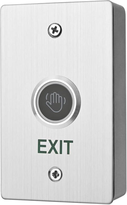 Infrared Sensor Exit Button with Back Box IR Touchless Door Release 304 Stainless Steel IP67 Waterproof with LED Indicator for Access Control Systems