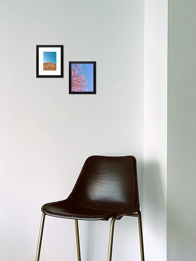 Golden State Art, 8x10 Picture Frame with Mat for 5x7 Photo - High Definition Glass Wall Mounting or Tabletop Display (Black, 1 Pack)