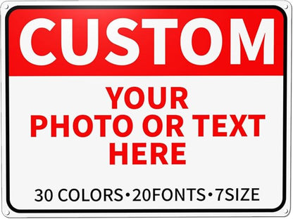 Bulk Custom Signs Outdoor Metal Sign Personalized Signs for Business, Office, Home, Road Signs, Garden Signs, Parking Signs, Decorative Signs, 17''x12''