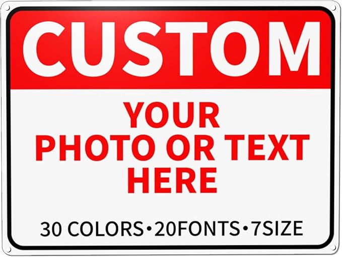 Bulk Custom Signs Outdoor Metal Sign Personalized Signs for Business, Office, Home, Road Signs, Garden Signs, Parking Signs, Decorative Signs, 16''x12''