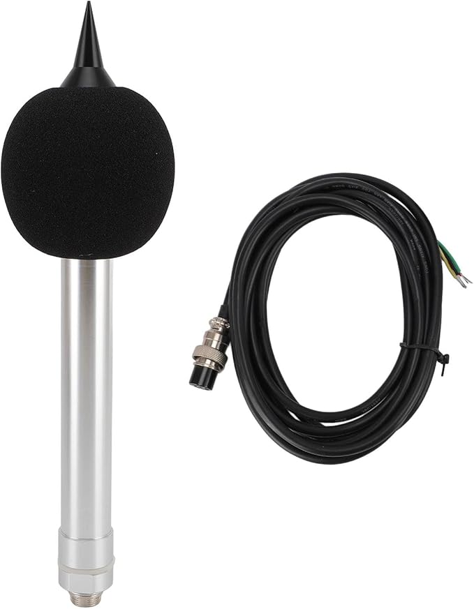 Pilipane Noise Sensor Decibel Test Transducer Sound Level Sensor RS232 Output 30 130dB Measurement Range DC5V for Industrial Environmental Monitoring Aluminum Alloy Construction